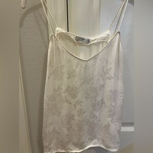White flower print causal business formal blouse camis